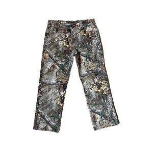 Realtree Camo Hunting Pants Twill Men's Sz 38x32 Rugged Outdoor Forest Print